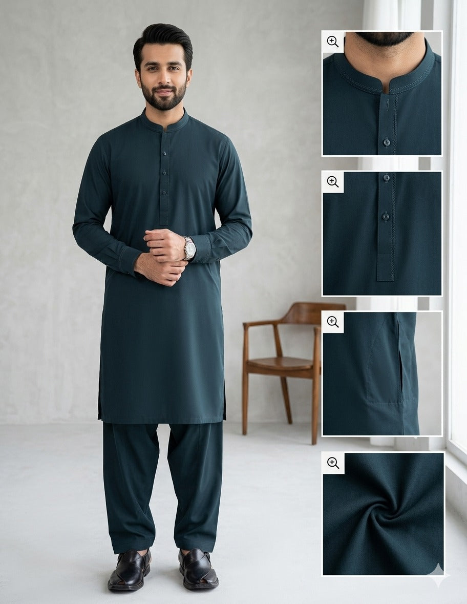 Hunter Green | Unstitched  Wash & Wear