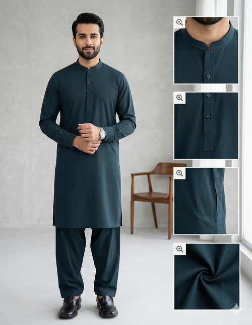 Hunter Green | Unstitched  Wash & Wear