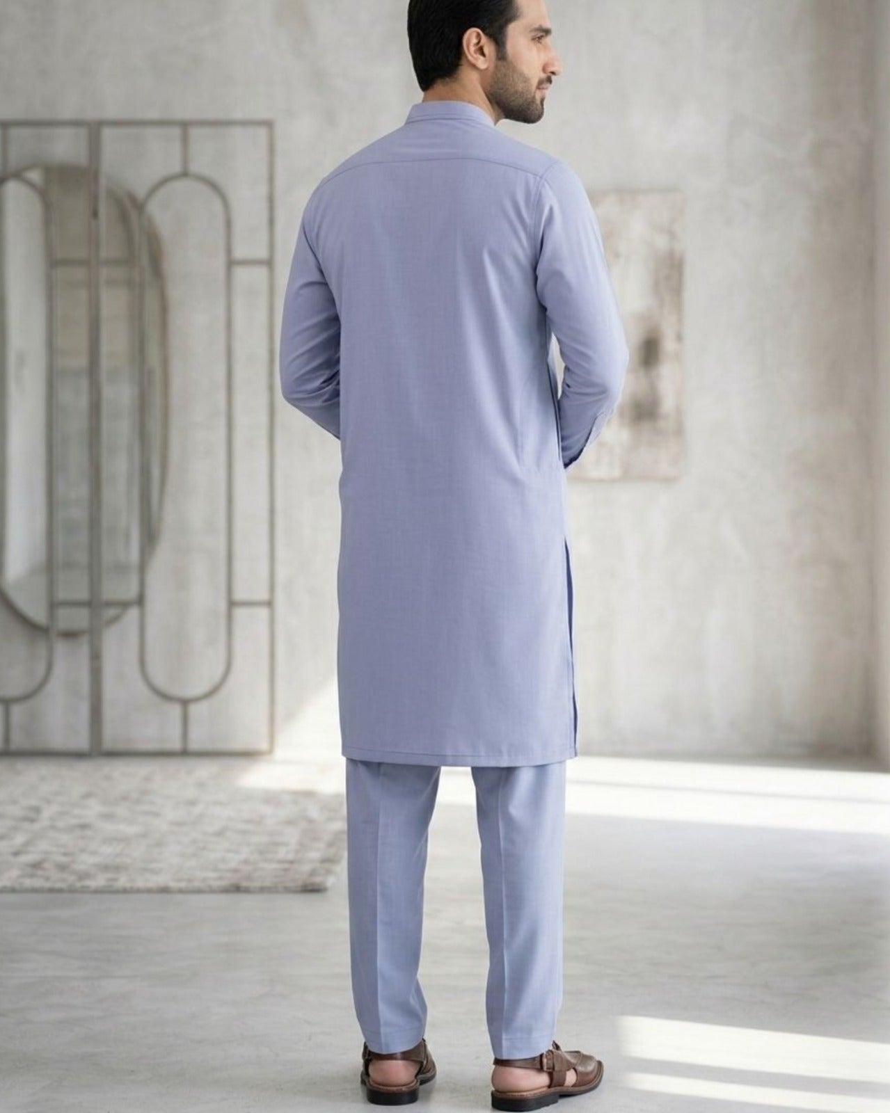 Steel-Blue | Unstitched  Wash & Wear