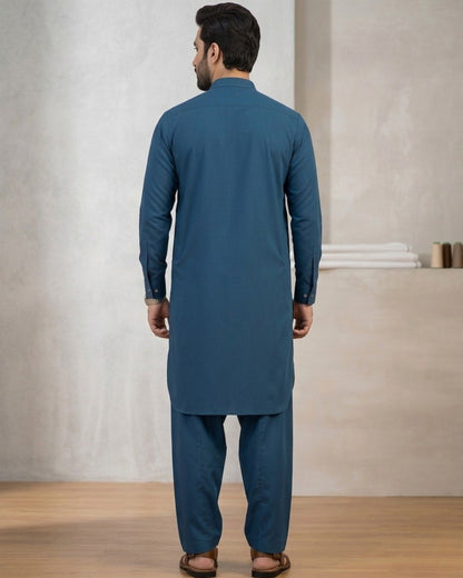 Deep Slate Blue | Unstitched  Wash & Wear
