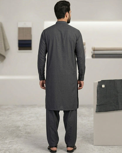 Charcoal Grey | Unstitched  Wash & Wear