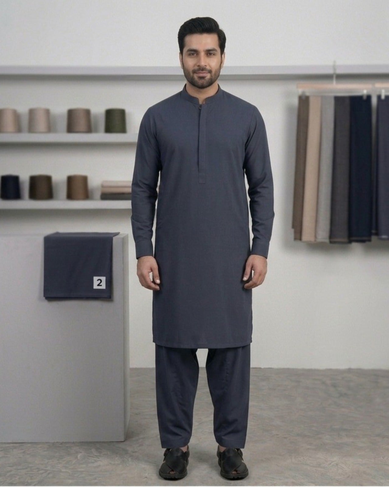 Mid-Night Charcoal | Unstitched  WASH & WEAR