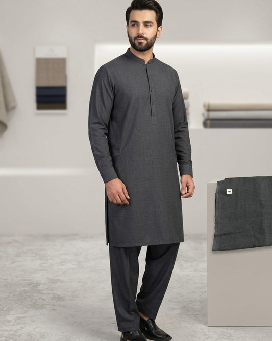 Charcoal Navy | Unstitched  Wash & Wear