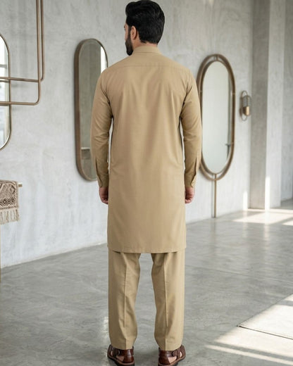 Deep Beige | Unstitched  Wash & Wear