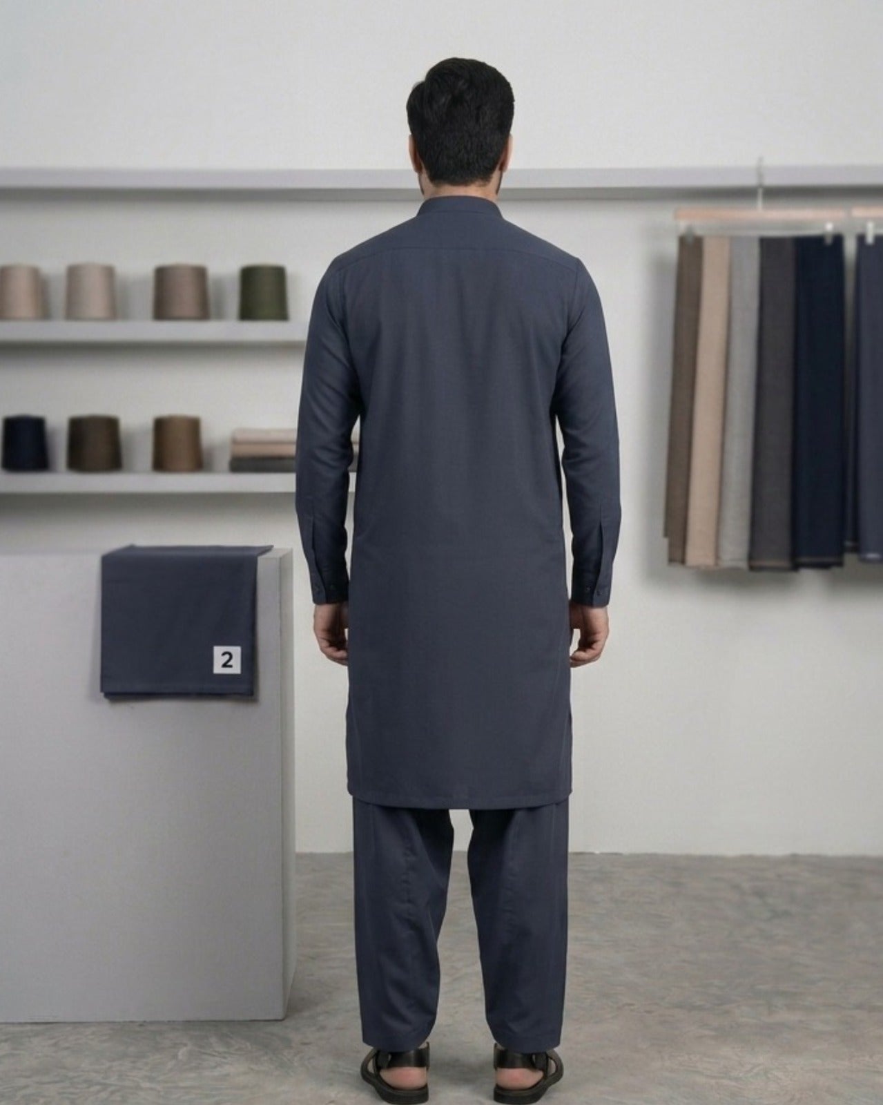 Mid-Night Charcoal | Unstitched  WASH & WEAR