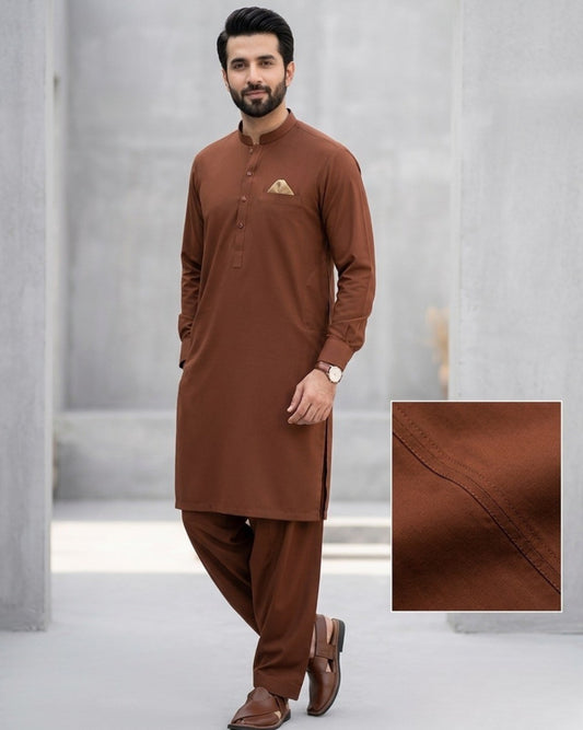 Rust Brown | Unstitched  Wash & Wear