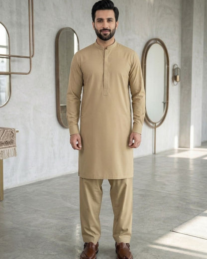Deep Beige | Unstitched  Wash & Wear