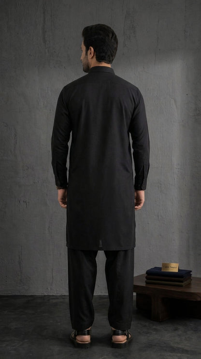 Jet Black | Unstitched  Wash & Wear